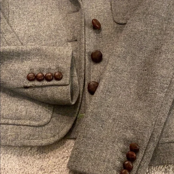 J. Crew Gray Blazer with Brown Buttons - Picture 6 of 9